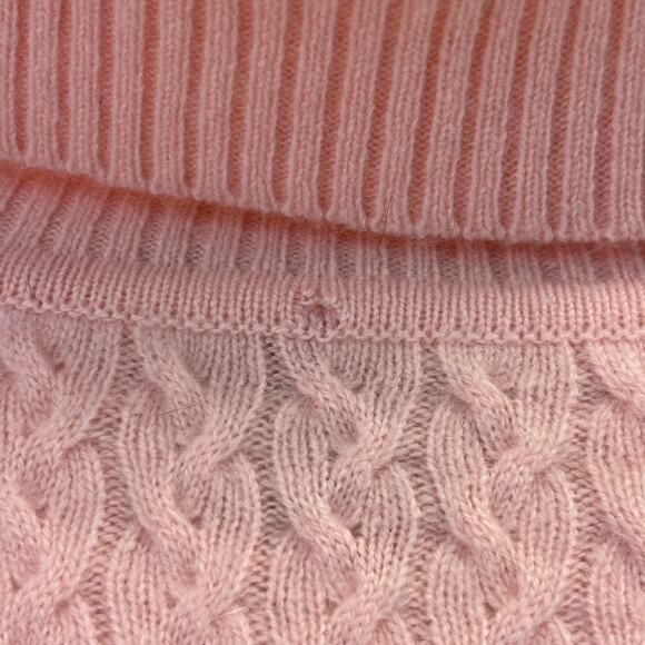 Kirkland Womens Cashmere Cableknit Quiet Luxury Turtleneck Sweater Size L Pink - Picture 5 of 9